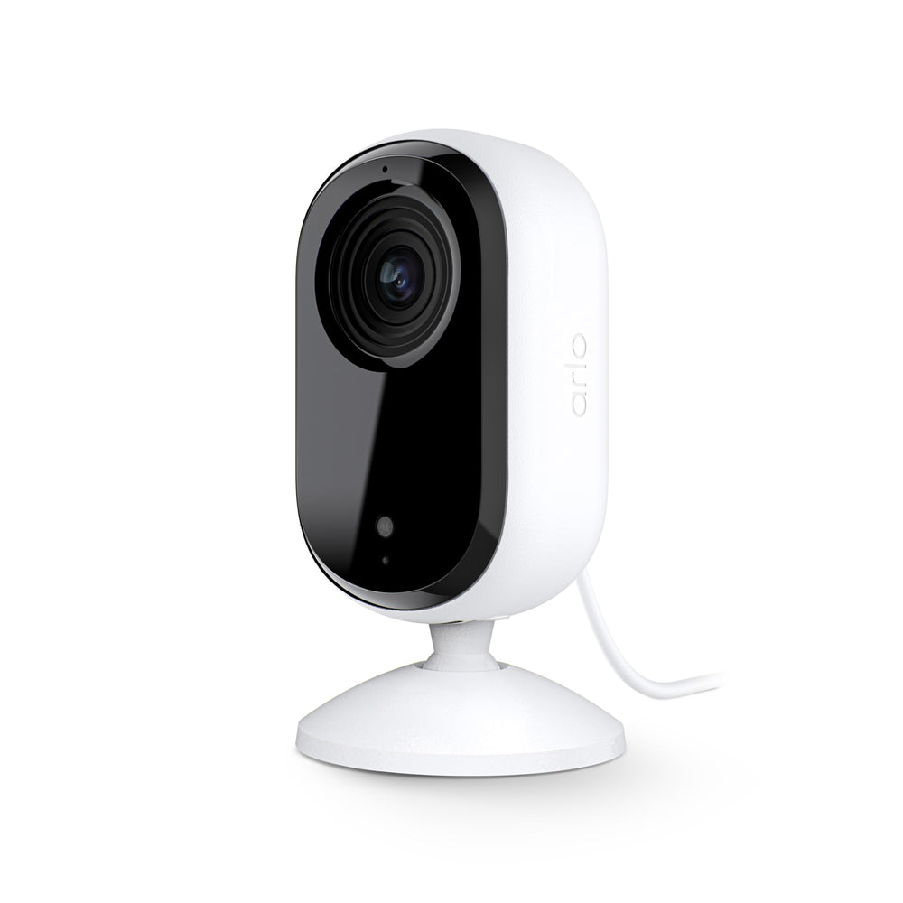 Arlo Essential Indoor Camera HD wide view for reliable home monitoring.