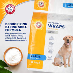 Arm and Hammer belly band with leak guards protecting floors from accidents.