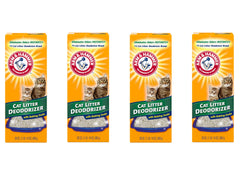 Arm & Hammer cat litter deodorizer box front shows odor control