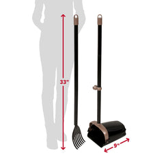Arm & Hammer dog waste scoop uses rake to collect waste efficiently.