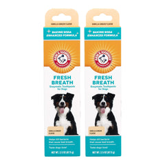 Arm & Hammer for Pets Fresh Breath toothpaste tube with vanilla-ginger for dogs.