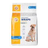 Arm and Hammer large male dog wraps with baking soda odor control for fresher indoor air.