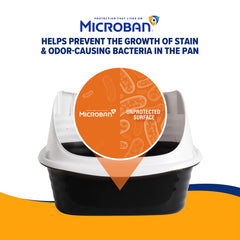 Litter box featuring odor protection helps control smells between cleanings.