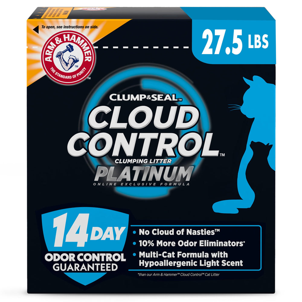 Arm & Hammer Cloud Control Platinum packaging with recyclable carton.