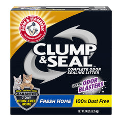 Sealing technology illustration showing odor sealing for ARM & HAMMER Clump & Seal