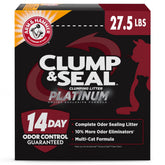 ARM & HAMMER Clump & Seal Platinum close-up showing rock-hard clumps for easy scooping
