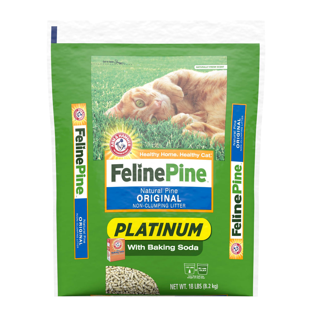 Arm & Hammer Feline Pine Platinum absorption shows odor-locking action for a cleaner litter box.