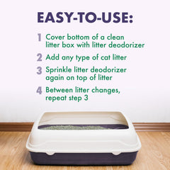 Baking soda odor neutralizer feature enhances litter box freshness.