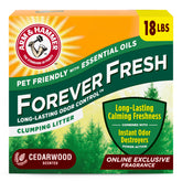 Arm & Hammer Forever Fresh Cedarwood litter bag with long-lasting odor control.