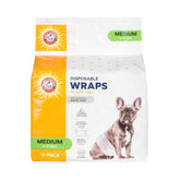 Arm & Hammer medium male dog wrap closeup highlights absorbent core for leakage defense.