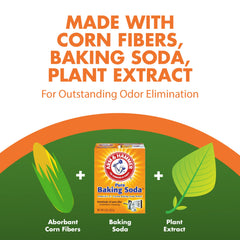 Arm & Hammer Naturals in litter box scene emphasizes odor control for multiple cats.