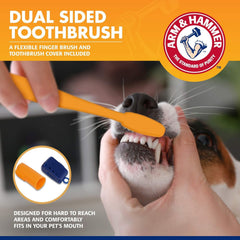 Arm & Hammer for Pets finger brush shows gentle first step to brushing.