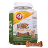 Arm & Hammer for Pets Nubbies chews with scrubbing texture engage teeth for cleaning.