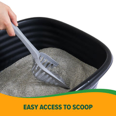 Arm & Hammer Simply Recycled Cat Litter Pan eco-friendly material highlighting recycled plastic design.