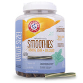 Arm & Hammer Smoothies dental chews bucket packaging shows convenient daily dental care for dogs.