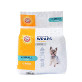 Arm & Hammer X-Small Male Dog Wrap showing baking soda odor control for indoor use