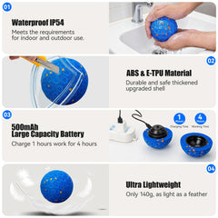AronYada chew-proof E-TPU ball withstands aggressive chewing with a textured surface.