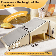 AronYada Dog Stairs folded ottoman saves space when not in use.