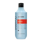 Artero Scarlet bottle pour demonstrates easy dispensing for gentle cleansing.