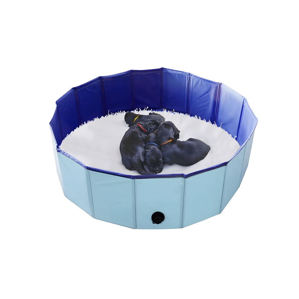 Artilife whelping box pool front view shows durable PVC construction for easy cleaning.