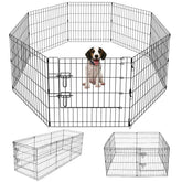 Artmeer pet playpen folded for easy storage and portability.
