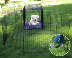 Artmeer playpen set up outdoors for safe containment.