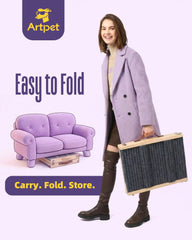 Artpet dog ramp folds flat for easy storage and travel.