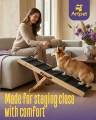 Artpet dog ramp’s non-slip surface keeps paws confident on couches and in cars.