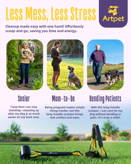 Artpet pooper scooper designed for grass and gravel without lawn damage