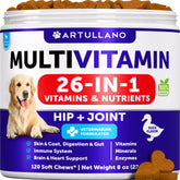 Artullano dog multivitamin bottle for daily wellness support.