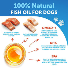 Artullano Omega-3 dogs coat shine image emphasizes glossy, healthy fur.