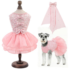 ASENKU pink dog dress front view for elegant wedding moments