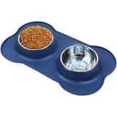 AsFrost blue dog bowls set for spill-free meals