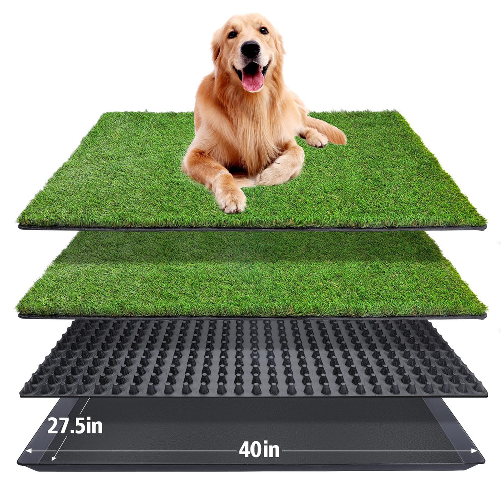 ASKIZ dog grass pad tray in 40x27 inches for spacious indoor potty.