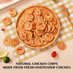 ASMPET chicken chips close-up showcasing crisp texture for chewers.