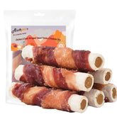 ASMPET dog treats bones with chicken and duck wrap for a tasty, protein-rich chew.