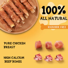ASMPET ingredient closeup shows chicken breast and beef cartilage texture