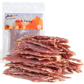 ASMPET duck jerky treats pack front highlights 100% real duck breast for a high-protein snack