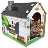 ASPCA cardboard cat house hideaway offers a private retreat for cats.