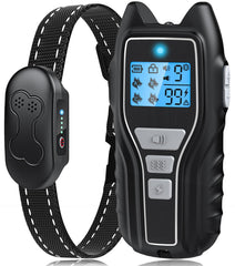 Asrcs dog shock collar with remote, front view, ideal for training cues.