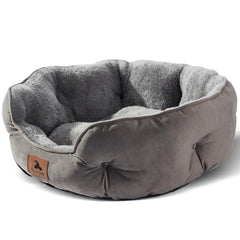 Asvin small dog bed with soft Sherpa fleece for cozy naps.