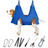 ATESON dog grooming hammock harness secures medium dogs during nails