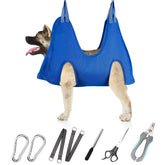 ATESON pet grooming hammock for large dogs with nail clippers; convenient at-home nail care.