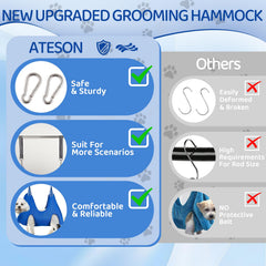 ATESON soft 3D air-mesh harness keeps dog relaxed during grooming