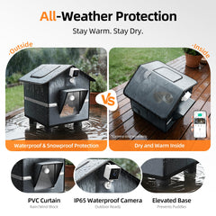 ATKTTOP outdoor cat house magnetic door blocks drafts for a secure hideaway.