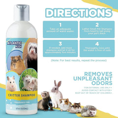 Atlantic Rush Critter Shampoo lathering on a small pet's coat.