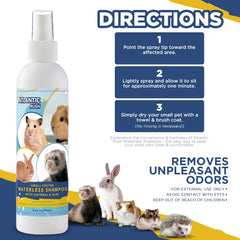 Ferret fur after using Atlantic Rush no-rinse shampoo to reduce odors.