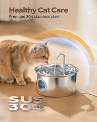 ATMZIQXR cat water fountain water level window for easy refills.