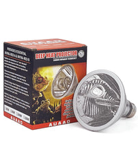 AUAAQ Deep Heat Projector Lamp front view provides efficient reptile basking heat.