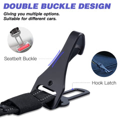 AUBELL elastic-buffer dog seatbelt cushions movement for smoother rides.